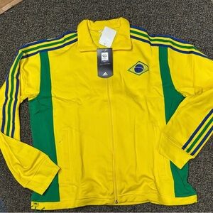 Vintage 20YR Old Adidas Yellow and Green 2006 World Cup Brazil Track Jacket